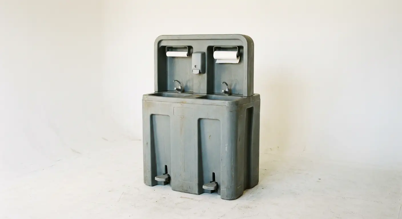 Portable hand wash station unit technical view in Greensboro, NC