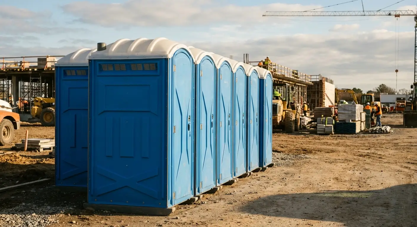 Luxury restroom trailer rental background in Greensboro, NC