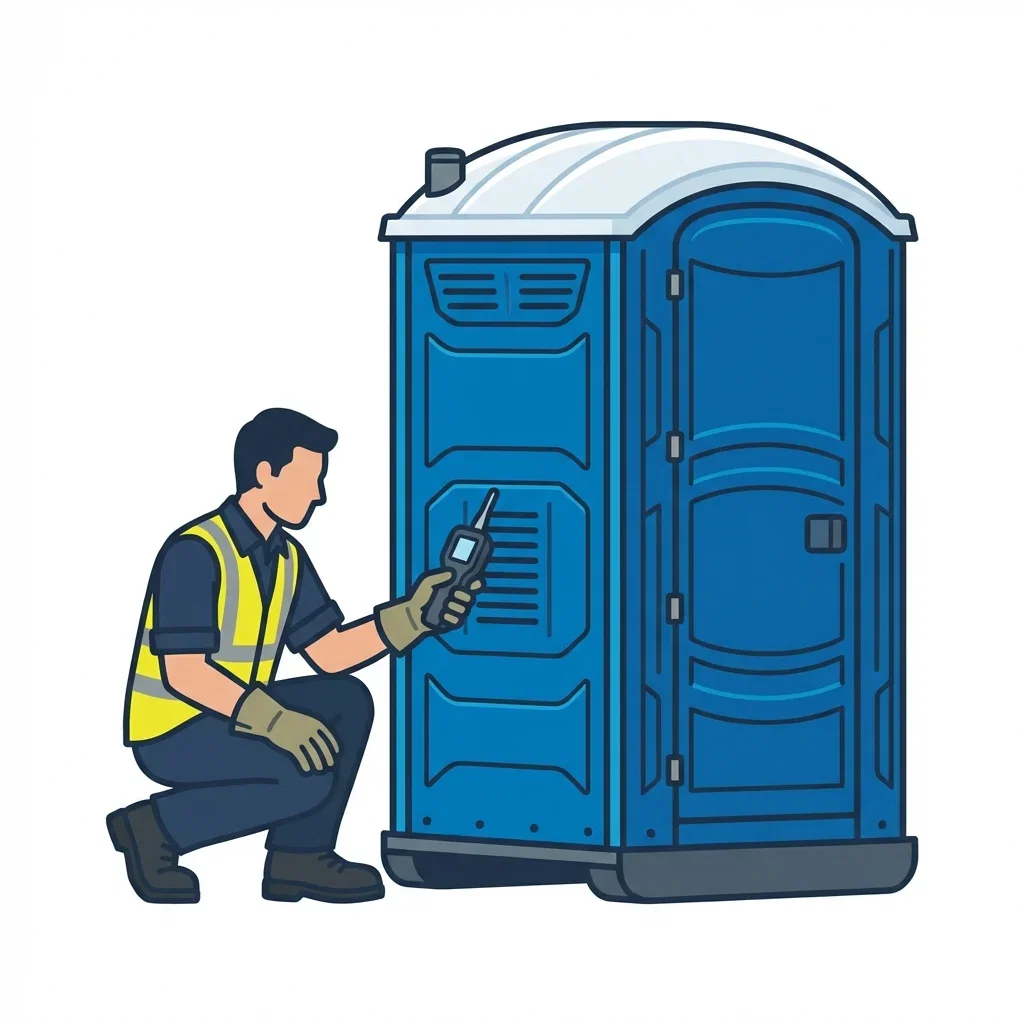 Infographic detailing causes of portable toilet odors in Greensboro, NC